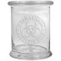 12 oz Clear Glass storage Herb Stash Jar and Lid with Zombie Outbreak Logo