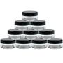 Beauticom 5G/5ML Round Clear Jars with Black Lids for Herbs, Spices, Loose Leaf Teas, Coffee and Other Foods - BPA Free (Quantity: 25pcs)
