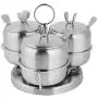 3 in 1 Stainless Steel Spice Condiment Seasoning Jar Box for Kitchen Salt Sugar