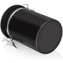 Manoch Kitchen Coffee beans,Dry Tea-leaves,Nuts,Grains, Flour, Sugar Gator Stainless Steel Large Airtight Container Black Canister Valve co2 Escape Freshness Coffee Capacity 1.8L Dimension 19 x 12cm