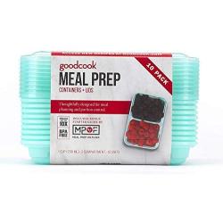 Good Cook 10786 Meal Prep on Fleek, 2 Snack Compartments BPA Free, Microwavable/Dishwasher/Freezer Safe, Blue (2 SETS OF 10)