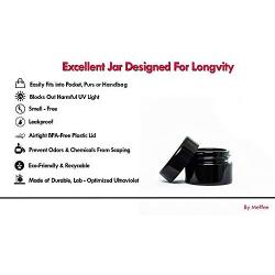 Premium Amethyst Black Glass Ultraviolet Airtight Lightproof Jar 5ML (0.17 fl oz), 10ml, 30ml, 50ml, 100ml,200ml,250ml,500ml,1000ml Pocket Size Screwtop (4 Pack)