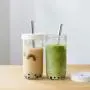 Wiederverwendbare Boba-Bubble-Smoothie-Becher mit 2 Lids und Metall-Trinkschlauch (2er-Set, 680 ml/24 oz).