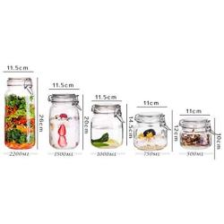 Kitchen Sealed Jar Glass Storage Jar Snack Square Food Jam Bottle Passion Fruit Enzyme Bottle Kimchi With Lid Bottle (Size : XS)