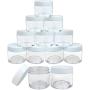 (Quantity: 12 Pieces) Beauticom 30G/30ML (1 Oz) Round Clear Jars with White Lids for Lotion, Creams, Toners, Lip Balms, Makeup Samples - BPA Free