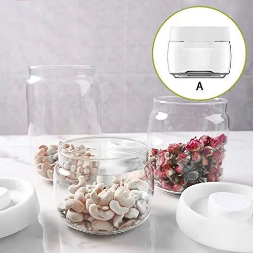 HENWERD Pressed Vacuum Plastic Food Storage Containers Candy Cereal Coffee Tea Vacuum Storage Tanks (D,11x9.2cm) HENWERD Pressed Vacuum Plastic Food Storage Containers Candy Cereal Coffee Tea Vacuum Storage Tanks (D,11x9.2cm)