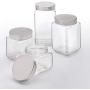 HOUSIYU Candy Jar Storage Glass Square Sealed Cans with Stainless Steel Screw Cap Food Storage Container, Suitable for Home Kitchen Bathroom Accessories, 22CMx11CM