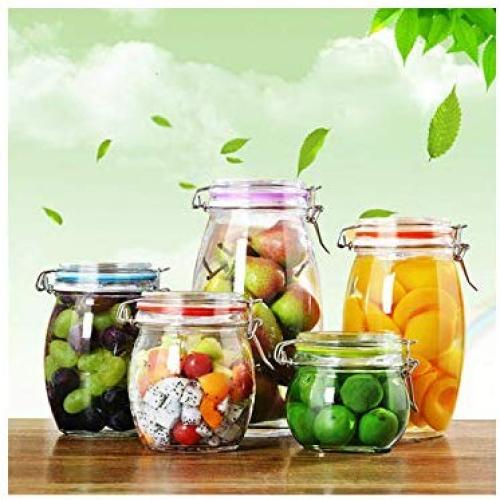 1pcs Jars Compatible For Spices Glass Storage Bottles Jars With Lid Capacity Honey Candy Jar Kitchen Storage Container Glass Jar,300ml