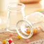 UPKOCH 6pcs Clear Glass Jars Glass Yogurt Container Replacement Glass Pudding Jars Yogurt Jars with Lids for Milk Jams Jelly Mousse 200ml