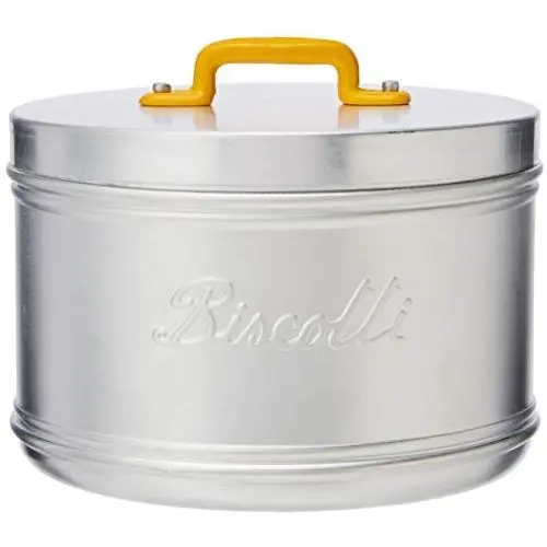 Italo Ottinetti Storage Canister Painted Box Handle Yellow 16 cm, one Size Italo Ottinetti Storage Canister Painted Box Handle Yellow 16 cm, one Size