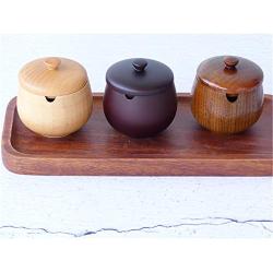 Mini Spice Jars Simple wooden seasoning jar with lid small wooden box kitchen set