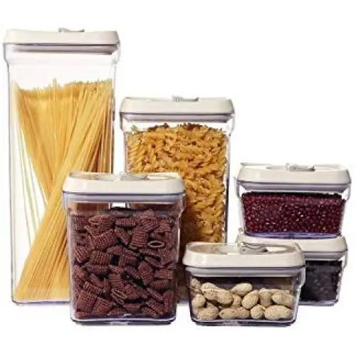 Juvale Trockenlebensmittelbehälter – 6er Set, luftdichte Behälter, BPA-frei, Küchenorganizer Gläser für getrocknete Lebensmittel, Müsli, Nudeln, Kräuter, Gewürze – 4 verschiedene Größen