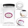 Pack of 4-32 Oz Large Clear Empty Plastic Storage Jars with Lids - Square Food Grade Container with Easy Grip Handles - Multi Purpose Jar BPA Free