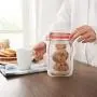 UPKOCH Reusable Snack Containers for Lunch Liquid Vegetable Fruit Candy Biscuit Pastry Nut Storage Ziplock Bags Stand Up Mason 10pcs Size L Red