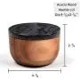 jalz jalz Large Wood Salt Box Spice Seasonings Keeper Solid Natural Acacia Base Black Marble Lid Elegant Design Decorative Boxes Big Capacity