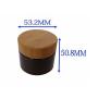 1PCS 50G Empty Refillable Brown Amber PET Plastic Lotion Cream Bottle Pot Jar Cosmetic Container with Liner and Natural Wooden Lid