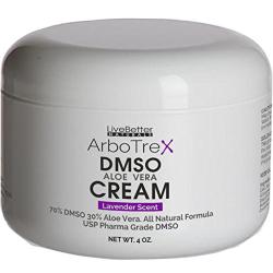 DMSO Cream With Aloe Vera - Lavender Scented, Made With 99.9% Pure Pharmaceutical grade DMSO - 70% DMSO/30% Aloe Vera, Made in USA for Live Better Naturals 4 oz