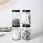 Bocal en verre de 473 ml avec couvercle métallique étanche, lot de 4