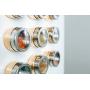 Stainless Steel Magnetic Spice Jars - Bonus Measuring Spoon Set - Airtight Kitchen Storage Containers - Stack on Fridge to Save Counter & Cupboard Space (Set of 36 PCS - Gold)
