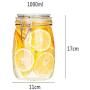 HIZLJJ 3 Pcs Glass Food Storage Jar with Airtight Seal Lid - Clear Glass Food Storage Canister Fashion Sealing Tool Leakproof Design for Serving Tea, Coffee, Spice