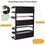 Kitchen Rack - Magnetic Fridge Organizer - 17.7x12.7x5 INCH With 22LBS/10KG Weight Capacity - Paper Towel Holder, Rustproof Spice Jars Rack, Heavy-duty Refrigerator Shelf Storage Including 5 Hooks