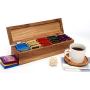 jalz jalz Large Size Tea Box Organizer for Tea Bag Storage Graphic sense of Design Natural Acacia Wood Divided Box