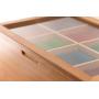 randomgrounds 100% Bamboo Tea Box Storage Organizer, Taller Size Holds 120+ Standing or Flat Tea Bags, 8 Adjustable Chest Compartments, Natural Wooden Finish