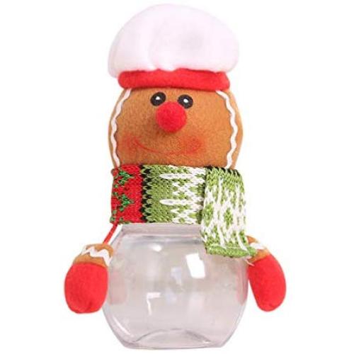 Amosfun Christmas Candy Jar Hanging Toy Gift Cookie Jar Bottle Box Piggy Bank Xmas Holiday Gift Home Table Decor Kids Goodie Bag Filler Party Favors Supplies (Gingerbread Man)