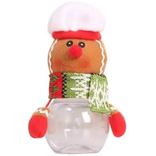 Amosfun Weihnachts-Süßigkeitenbehälter Hänge Spielzeug Geschenk-Glas für Kekse Xmas Holiday Geschenk Haus Tischdeko Kinder Gutscheine Füllung Party-Dekorationen (Weihnachtsbaummann)