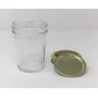 8 oz Mason (Jelly) Half Pint Glass Jars with Gold 2-piece Metal Lids by Richards Packaging 12 Pack for Canning Tapered Sides