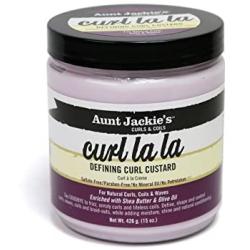 Aunt Jackies Curl La La, Lightweight Curl Defining Custard, Creates Long Lasting Curly Hair with Mega-moisture Humectants, Enriched with Shea Butter and Olive Oil, 15 Ounce Jar