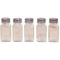 JUSTDOLIFE Spice Bottles Glass Spice Jar Seasoning Bottles Kitchen Gadgets with Shaker Top 5PCS