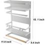 Kitchen Rack - Magnetic Fridge Organizer - 18.1x11.8x4.4 INCH - Paper Towel Holder, Rustproof Spice Jars Rack, Plastic Wrap holder, Refrigerator Shelf Storage Including 5 Removable Hook- 201 (White)