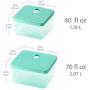 Casa Origin Meal Prep Food Containers with Lid, 2 Pieces - Square (Blue)