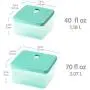 Casa Origin Meal Prep Food Containers with Lid, 2 Pieces - Square (Blue) Casa Origin Meal Prep Food Containers with Lid, 2 Pieces - Square (Blue)