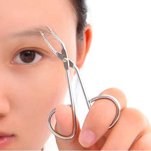 3.35'' Professional Stainless Steel Eyebrow Tweezers Facial Hair Tweezer Scissors Shaped Eyebrow Nose Hair Clip Remover Flat Tip Tweezers Hair Plucker For Hair And Eyebrows Personal Care(Silver)