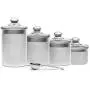 +Steel 4-Piece Stainless Steel Canister Set with Scoop and Lids