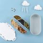 FairOnly Divided Compartment Storage Box with Cover for Fruit Snacks Candy Gray