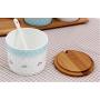 Mini Spice Jars Small fresh bamboo cover spice box creative ceramic seasoning jar kitchen supplies
