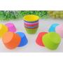 Macsen 24Pcs Pantry Elements Silicone Cupcake Liners / Baking Cups, Vibrant Muffin Molds in Storage Jar