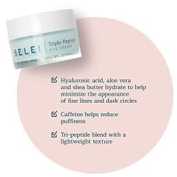 Belei by Amazon: Triple-Peptide, Paraben Free Under Eye Cream for Fine Lines, Puffiness and Dark Circles, 0.5 Fluid Ounce (15 mL)