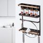 Magnetic Fridge Organizer Kitchen Rack with Paper Towel Holder Rustproof Spice Jars Rack Heavy-duty Refrigerator Storage Shelf