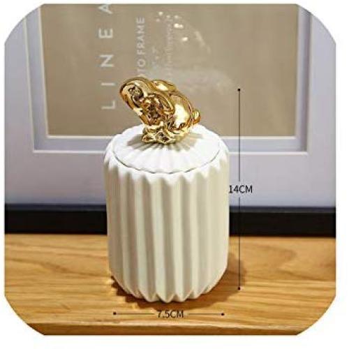Ceramic Animal Storage Jars For Spices Candy Bear Rabbit Tank Container Jewelry Storage Box Coffee Can Bottle Kitchen Organizer,6