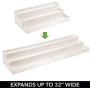 mDesign Kunststoff Verstellbare, Erweiterbare Küchenschrank, Pantry, Regal Organizer/Gewürzregal mit 3-stufigem Lagerbereich für Gewürzflaschen, Gläser, Gewürze, Backzutaten – 2er Pack – Creme/Beige