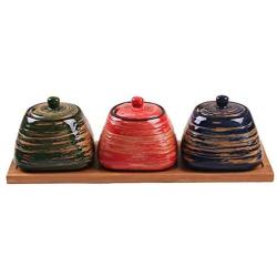 Mini Spice Jars Ceramic seasoning kitchen supplies set box hand-painted Japanese household