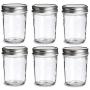 Deco Wood - 6pc Glass Mason Jar With Lid Wedding Shower Baby Food Canned Spices Half Needle 11.8 x8.6cm - Boxes Jars Bottles Jars Boxes Glass Honey Mason Sunglass Women Storage Free Bottle