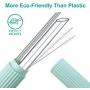 Reusable Eco-Friendly Glass Drinking Straws Set, 8-inch x 8mm and 14mm with S/M Extra Large Size Brushes and Storage Container Travel Safe Case Box BPA Free Smoothie Coffee Bubble Boba Tea - Gray