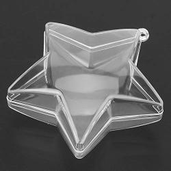 10pcs wedding candy box, mini transparent plastic candy box Pentastar shape for wedding birthday party Christmas decoration - gift box(Transparent)