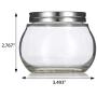 Clear 8 oz / 220 ml Round Glass Jar with Silver Metal Lid (3 pack) + Labels - for Home Storage and Organization, Kitchen, Wedding and Shower Gifts