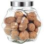 HOUSIYU Sealed Storage Tanks Inclined Glass Snacks Candy Nuts Grain Candy Jars, Suitable for Home Kitchen Bathroom Organization and Storage, 1500ML